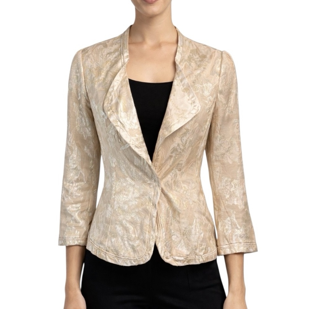 Y and Kei Boho Chic Meets Glam Gold Metallic Jacket